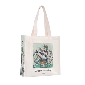 Custom Logo Personalized White Canvas Tote Bag Reusable Supermarket Shopper for Daily Grocery Shopping