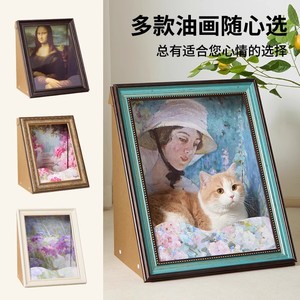 Lit pour chat Mona Lisa style peinture à l'huile, griffoir pour chat, maisonnette pour chat fermée, carton ondulé, structure en bois massif de haute qualité - Product Image 3