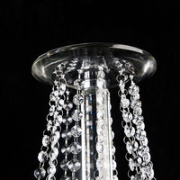 Chandelier à 6 bras de support de fleurs, chandelier boule de cristal, chandelier pour décoration de table de mariage, chandelier bon marché, en vente