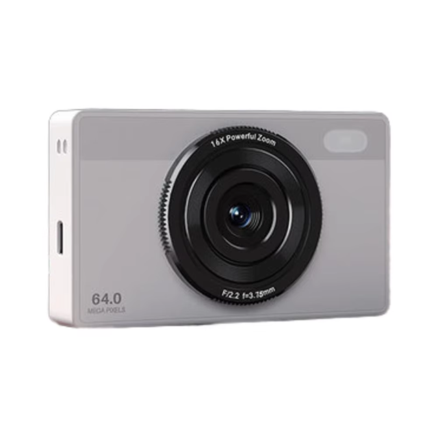 Beginner-Friendly Compact Portable Digital Camera for Students Front Rear Dual Lenses with Rechargeable Replaceable Batteries