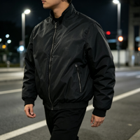 Veste de travail à col montant doublée de polaire pour hommes Manteau de travail coupe vent à poches zippées OEM ODM Logo person