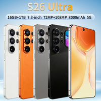 Smartphone S26 Ultra 5G Android 15 Écran LCD 7,3 pouces 120Hz Écran arrière dynamique 16 Go de RAM 1 To de stockage Double SIM LTE Deca Core
