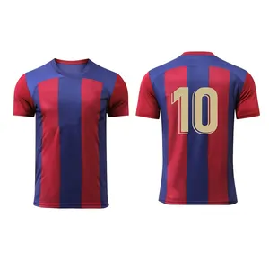 Maillot de football personnalisé à blocs de couleurs pour hommes vêtements de sport respirants et extensibles pour l'entraînement d'été (impression n ° 10) maillot de football