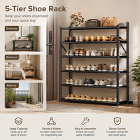 Étagère à chaussures pliable multi-niveaux en fer, design moderne et minimaliste, sans assemblage, anti-poussière, gain de place, pour l'entrée de la maison