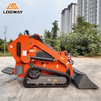 Pengiriman Gratis LOGWAY Mini Skid Steer Loader 795kg Berat Operasi Mesin Diesel Performa Pemuatan Kuat Konstruksi