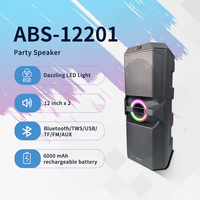 Factory 12 Inch 40W Wireless LED Light Party DJ Stage Multimedia Karaoke Subwoofer Woofer Speaker