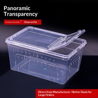 Nouveau modèle 26 : Boîte d'élevage de reptiles panoramique transparente avec perforations ventilées, épaissie pour araignées et grenouilles cornées