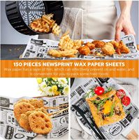 Feuilles de papier glassine en pâte de bois vierge de qualité supérieure 12'' x 12'', revêtements anti-graisse pré-découpés, emballages pour sandwichs, barquettes alimentaires, cuisson et barbecue