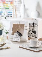 Boîtes à gâteaux carrées rigides en carton ondulé personnalisées avec fenêtre transparente, emballage alimentaire recyclable, emballage cadeau, emballage de biscuits avec logo personnalisé