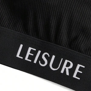 Ladymate ODM/OEM Camiseta Sin Mangas Con Para Mujer Femmes Plain No Show Bralette Seamless Hanging Neck Letter Wireless Bra - Product Image 6