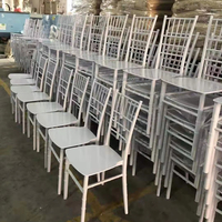 Chaises de salle à manger en plastique blanc pour événements, mariages, banquets, hôtels, restaurants, jardins et fêtes en plein air