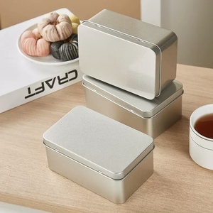 Số lượng lớn hình chữ nhật có bản lề Nắp thủ công Thẻ Snack lưu trữ thực phẩm tin kim loại hộp thiếc - Product Image 3