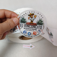 Etiquetas Adhesivas Transparentes de Vinilo Blanco Personalizadas, Resistentes al Agua, con Logotipo, para Frascos y Botellas de Vidrio Transparente para Jugos y Bebidas, Embalaje con Protección UV