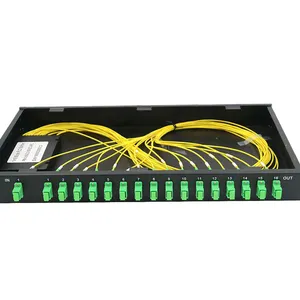 FTTH Gpon LGX Cassette Tipo 2 4 8 12 16 32 64 128 1x8 Montaje en rack divisor de fibra óptica PLC con conectores SC LC UPC APC