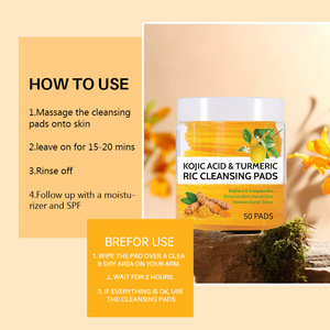 Discos de Limpieza Faciales con Ácido Kójico y Cúrcuma, para el Cuidado Facial, Limpieza Profunda, Aclarantes y Exfoliantes, 50 Discos - Product Image 3