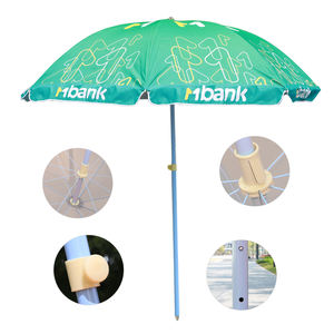 ร่มชายหาดพับได้ขนาดใหญ่แบบพกพา OEM สั่งทำพิเศษ ป้องกันลม พิมพ์โลโก้ พร้อมป้องกันรังสียูวี - Product Image 5