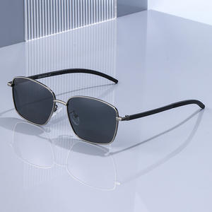 Lunettes de soleil carrées en métal pour hommes Ks-3829, verres polarisés TAC UV400, monture noire, style protection solaire extérieur - Product Image 3