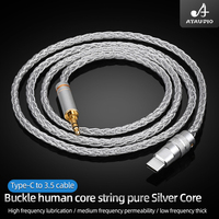 Kabel AUX HIFI Perak Murni USB Tipe C ke Jack 3.5 mm DAC Kabel Audio Tipe-C untuk Speaker Mobil Headphone