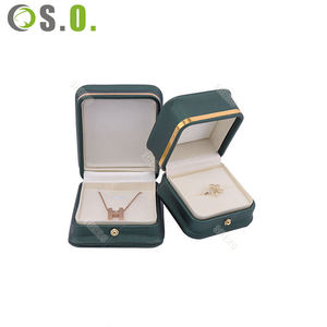 กล่องใส่เครื่องประดับหนัง PU สีเขียว พร้อมโลโก้สั่งทำ สำหรับแหวน จี้ สร้อยข้อมือ กำไล สร้อยคอ ต่างหู - Product Image 4