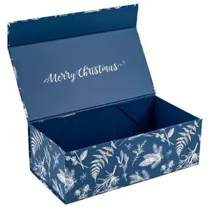 Custom Printing Christmas Decorations Wrapping Magnetic Gift Box Chocolate Food Packaging Paper Boxes For Gift