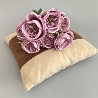Rosa Artificial Austin Especial para Exportación, 7 Cabezas, Flor Artificial para Ramos de Boda y Decoración del Hogar