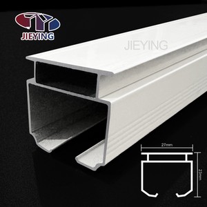 Rail de <span class=keywords><strong>rideau</strong></span> en alliage d'aluminium JIEYING, <span class=keywords><strong>double</strong></span> épaisseur, fixation murale simple, pliage en S, pour <span class=keywords><strong>plafond</strong></span> - Product Image 1