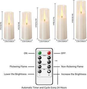 Bougie cylindrique sans flamme en plastique coloré pour décoration de maison de luxe pour Halloween, mariage, Noël, Diwali, Pâques - Product Image 2