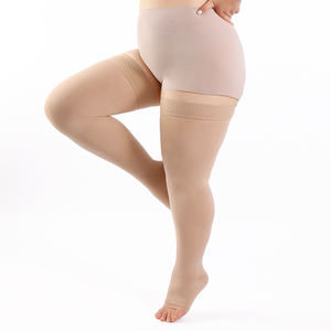 Antislip Silicagel Gegradueerde Medische 20-31mmhg Nude Dij Hoge Compressie Open Teen Sokken Voor Spataderen - Product Image 4