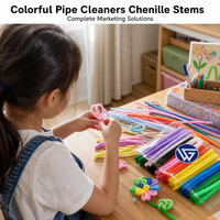 Bâtonnets de chenille colorés pour loisirs créatifs, fournitures d'art DIY, 100 pièces couleurs assorties, jouet éducatif créatif pour enfants, OEM