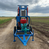 Machine de forage de puits d'eau portable de 200 m de profondeur, machine de forage de puits d'eau portable automatique à moteur diesel de 200 m de profondeur