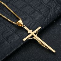Collier pendentif croix de Jésus tendance en acier inoxydable de qualité, couleur argent/noir, sans perte de couleur, cadeaux significatifs pour femmes