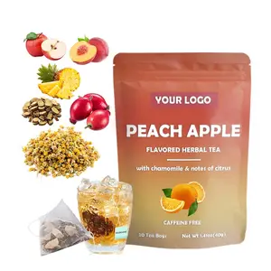 Peach Apple flavor Herbal blend tea refreshing and relaxing herbal tea chamomile lemon verbena