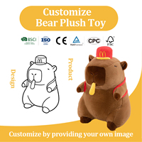 Sac à dos en peluche Capybara personnalisé, sac à jouets en peluche doux, poupée animale mignonne pour machine à griffes, jeu d'arcade, cadeau