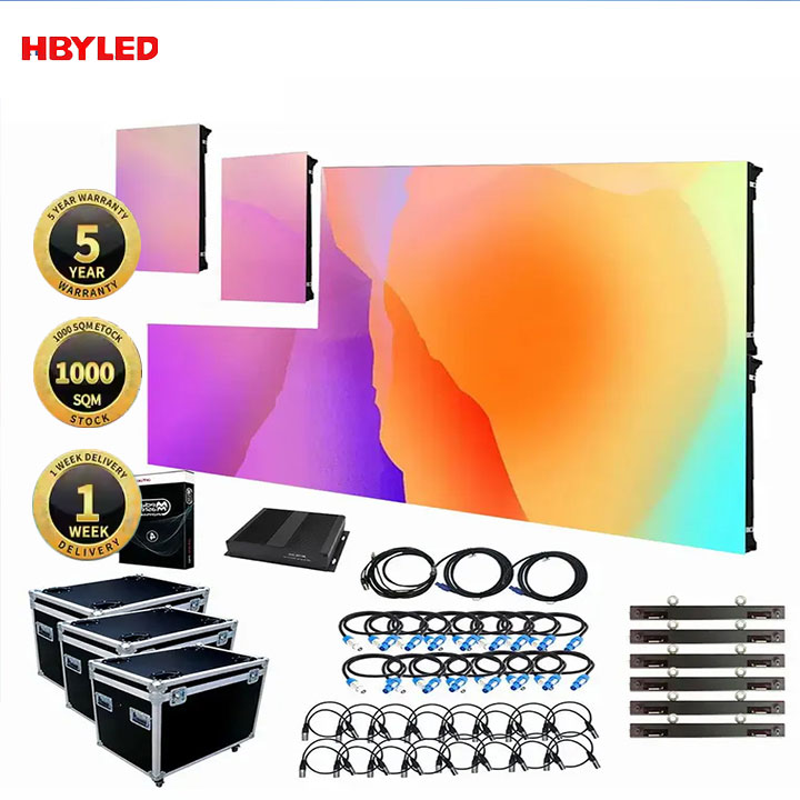 HBYLED p2.5 дисплей изогнутый сценический большой светодиодный видео настенный портативный медиаплеер digital signage shenzhen светодиодный экран