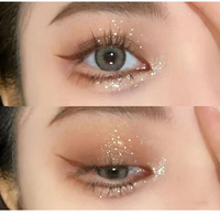 Palette de fards à paupières en satin diamanté couleur or champagne, haute pigmentation, longue tenue, imperméable, sans cruauté, certifiée CE, poudre