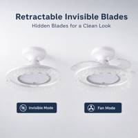 Ventilateur de plafond moderne à moteur DC BLDC avec télécommande, lumière LED à spectre complet dimmable, silencieux, 3 pales réversibles pour salon