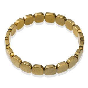 Pulsera Elástica de Piedras de Hematita No Magnéticas Curativas, Pulsera Energética Inspiradora de Hematita Cuadrada, Pulseras de Confianza - Product Image 2