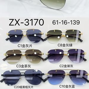 Nuevas gafas de sol Aviator para hombre, montura negra, metal, plástico, protección UV400, gafas de sol clase 2 ZX 3170 - Product Image 3