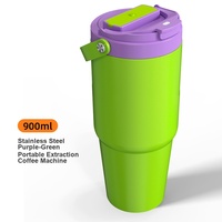Mini machine à expresso électrique portable USB, panier de 51 mm, extraction automatique en 30 secondes, 9 bars, tasse isolée en acier inoxydable 304