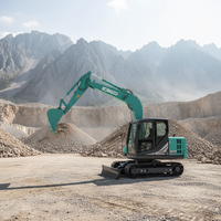 Excavatrice hydraulique compacte ultime SK70-11 de 6,92 tonnes, moteur Yanmar, oscillation de queue zéro, pompe hydraulique, économie de carburant de 15 %