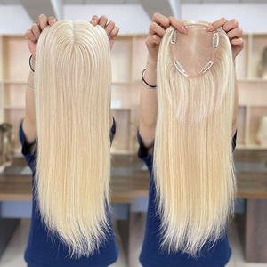 Topper de Encaje Mono con Trama para Mujeres Blancas, Cabello Humano Virgen Europeo Ruso, Listo para Enviar al por Mayor - Product Image 1