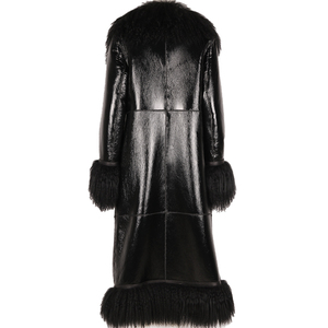 <span class=keywords><strong>Cappotto</strong></span> da Donna in <span class=keywords><strong>Shearling</strong></span> Inverno 2024 Autunno in Vera Pelle di Pecora con Finiture e Colletto in Pelliccia Mongola Spessa - Product Image 5