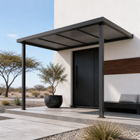 Auvent de terrasse mural fixe en aluminium et polycarbonate, couverture de toit en PC, pour extérieur, villa, terrasse, balcon, imperméable, sur mesure, OEM