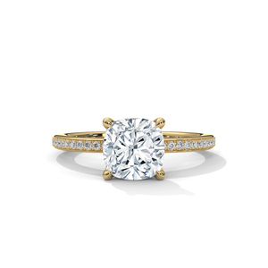 แหวนคู่แต่งงาน/หมั้น ดีไซน์วินเทจทองคำแท้สั่งทำพิเศษจาก RAAMAA พร้อมเพชรทรงคุชชั่นเพาะเลี้ยงในห้องปฏิบัติการ ได้รับการรับรองจาก IGI - Product Image 1