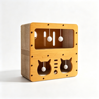 Griffoir d'intérieur moderne de luxe pour chat en carton ondulé, mignon, hauteur 51 cm, 2 niveaux, montage facile, emballage carton