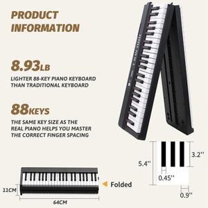 XIONGHAI Source Factory Custom OEM Fold <strong>Digital</strong> <strong>Piano</strong> 88 Keys Portable Foldable Electronic <strong>Piano</strong> Electronic Folding <strong>Piano</strong> - Product Image 3