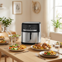 Friteuse à air électrique intelligente moderne pour la maison, grande capacité 9L/10L, écran numérique, type carré, friteuse à air RONCHI
