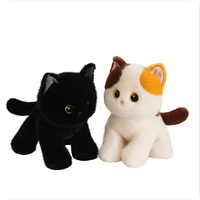 Peluche chat réaliste personnalisée, blanc et noir, jouet en peluche, animal en peluche, chat simulé