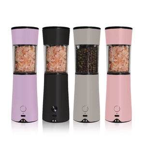Juego de Molinillos Eléctricos Automáticos de Sal y Pimienta de Acero Inoxidable, Recargables por USB con Batería de Litio, Dosis Ajustable, Diseño Recargable - Product Image 1