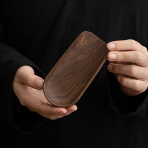 Cuchara de té de madera de nogal, cuchara ovalada de madera maciza para accesorios de la ceremonia del té Kung Fu - Product Image 1